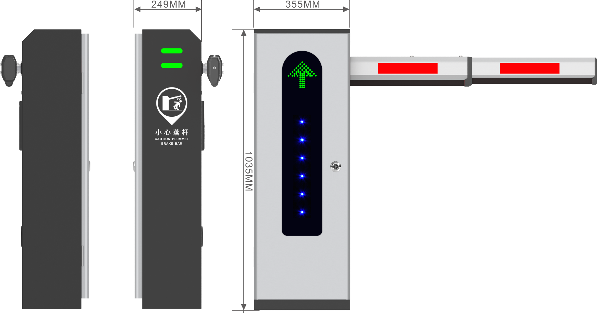Customized 90W Power Supply Boom Barrier Gate  Arm Length 6m