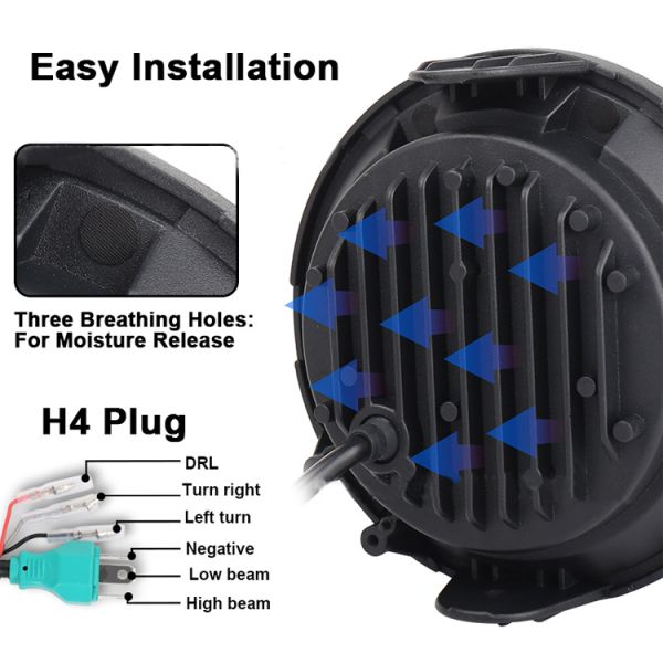 Universal 7 Inch LED Motorcycle Headlight 12V For Honda Customized for Replacement
