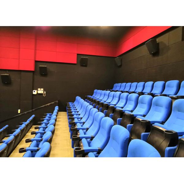 Fashionable Public Theater Seating With Wooden Writing Pad Foldable Cinema Chairs