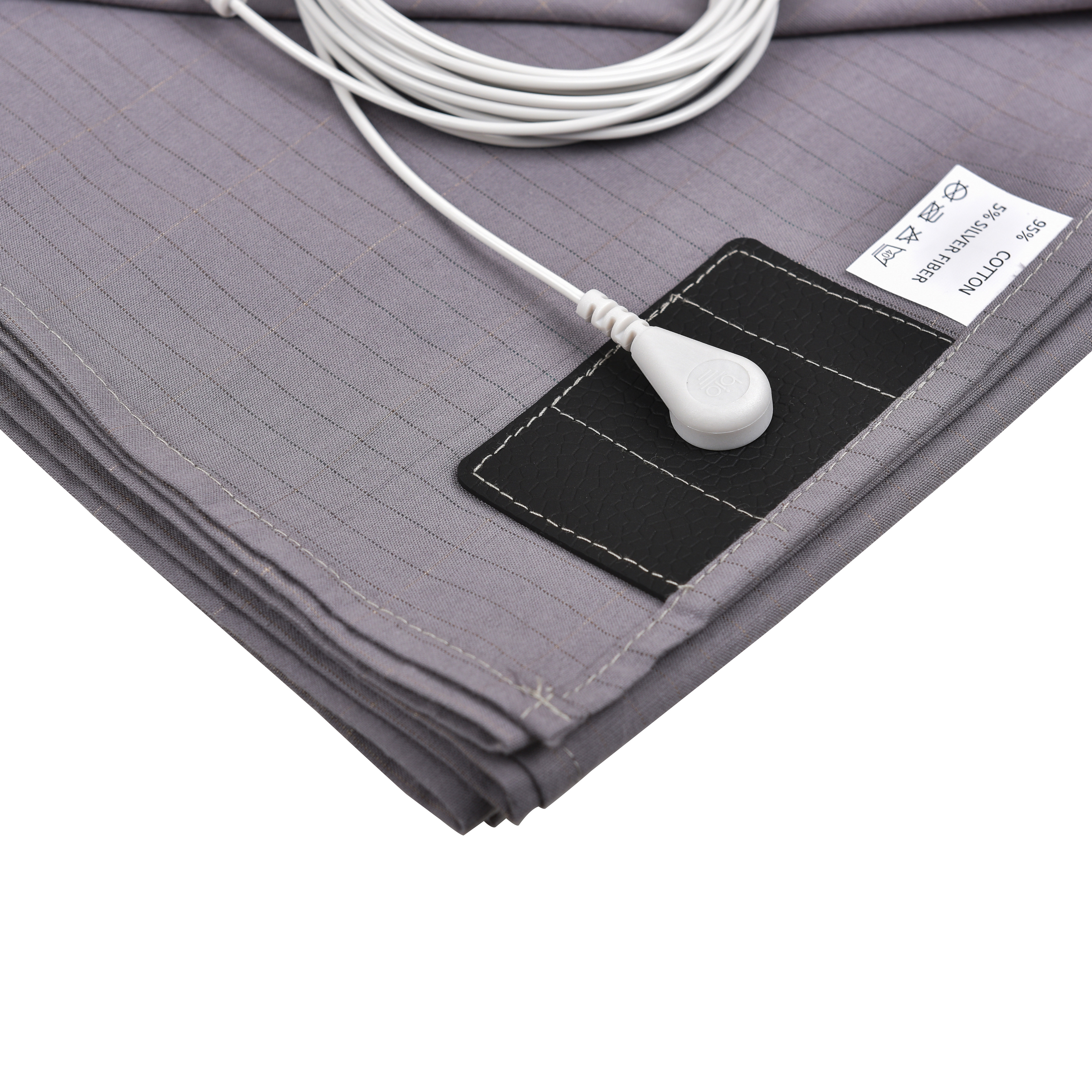 Maxsharer New Earthing Grounding Fitted Sheet Silver and Cotton Material Earthing Bed Sheets with Cord
