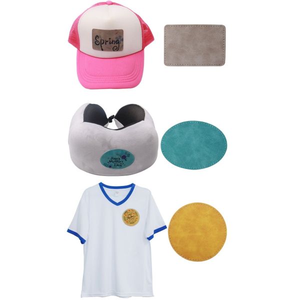 Sublimation PU Leather Hat Patch Heat Transfer Logo Patch For Clothing Brand Accessories In Various Shapes