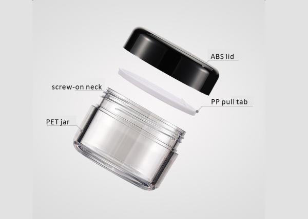 Custom Classic Glass-like Recyclable Plastic PET Cosmetics Jar 50ml For Skincare Face Cream With Classic Cylinder Shape