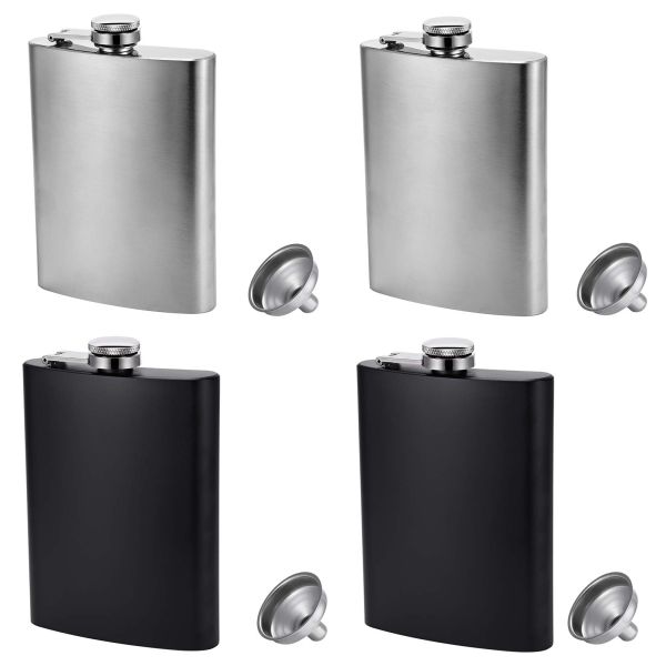 Leather Covered Stainless Steel Wine Flask for Men 8oz Outdoor Hip Flask Product size 93*122mm