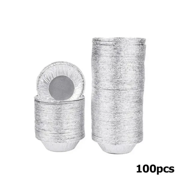 100pcs Disposable Aluminum Foil Tart Pan Mini Pot Plate Tin Pie Bake Tray Of Suitable