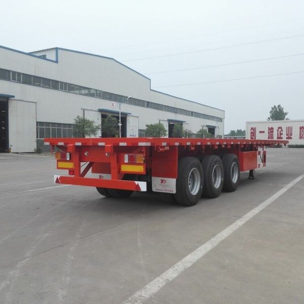 3- Axle Flat Bed Semi Trailer Truck 40 Ton Payload Car Carrier Semi Trailer