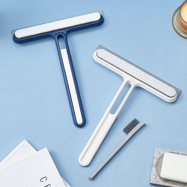4 in 1 Multi-Functional Shower Squeegee Silicone Scraper Cleaner for Mirrors Shower Doors Car Windows Glass Doors Cleaning Tool