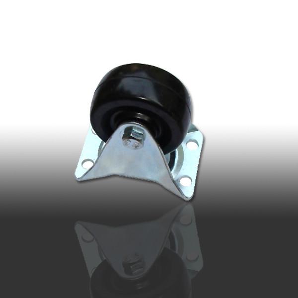 50mm light duty castor, soft rubber black wheel, rigid. MS-W5293Z