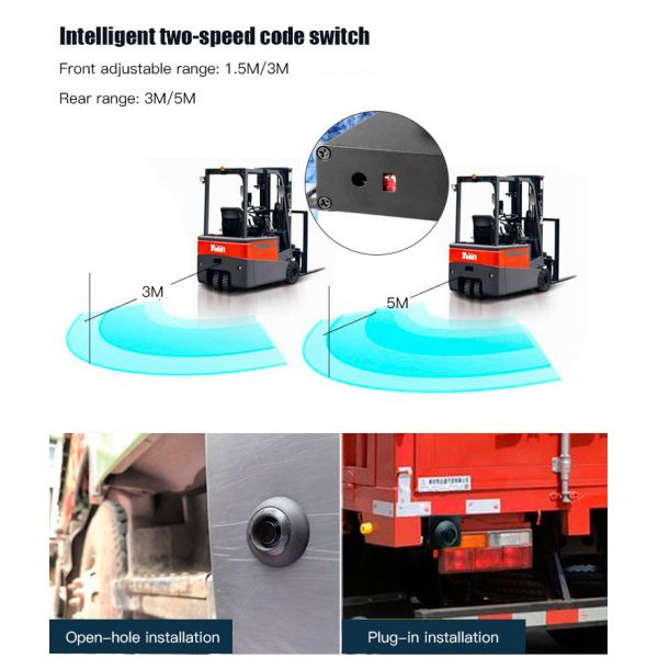 Waterproof Truck Parking Sensor System with LED Display, 4 Digital Sensors DC 12‑24V Reversing Radar for Heavy Duty Truck