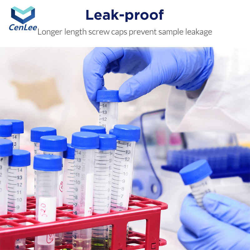 15mL Sterile High Transparency PP Plastic Conical Bottom Centrifuge Tubes Screw Caps Write-on Spot Non-Pyrogenic DN/RNase Free