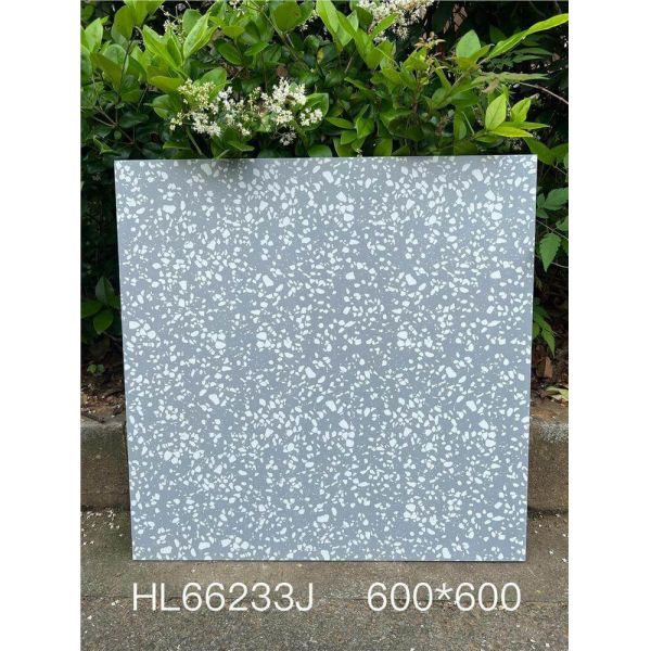 Waterproof Blue 600x600mm Indoor Floor Terrazzo Ceramic Tiles For Bathroom