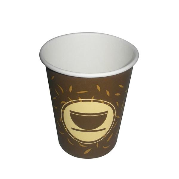 Insulated 8 Oz Disposable Hot Cups PE Coated Biodegradable Paper Cups
