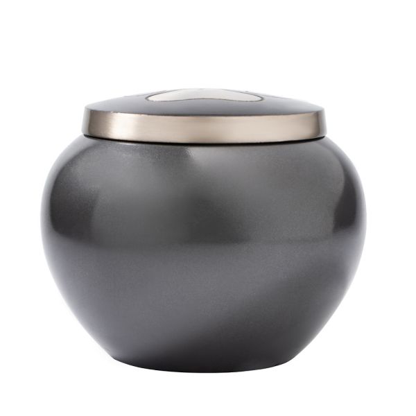 Deep Gray Metal Pet Urn Durable Elegant Memorial Container