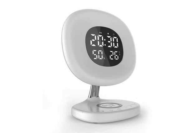 Wireless Charging LED Night Lamp DC 5V 1A Power With Wake Up Alarm Clock