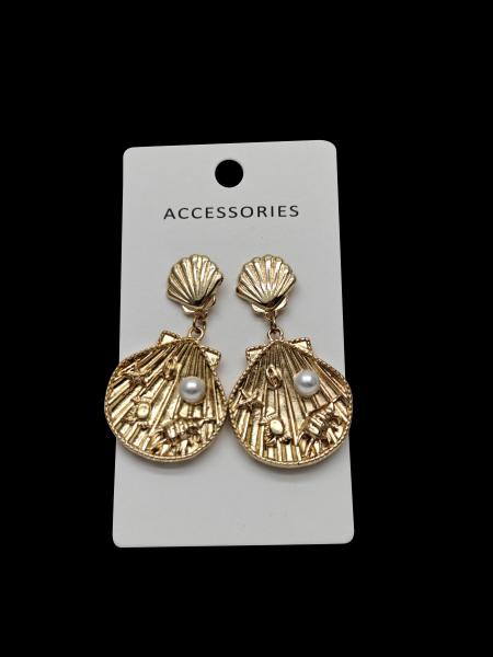 Boucles d'oreilles en perles de coquillage de mode européenne et américaine, tendance rétro, style océan créatif