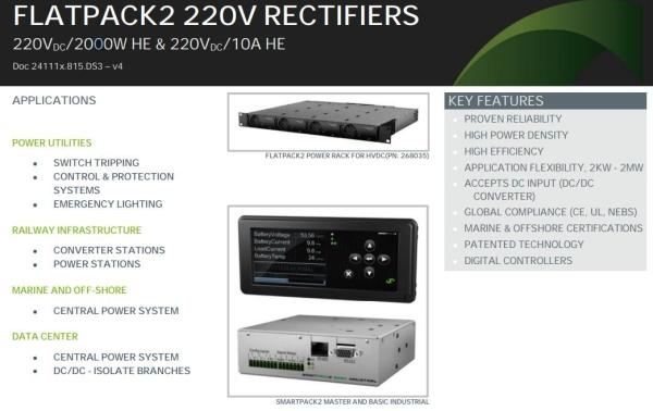 In Stock 220v 10A Rectifier Module Eltek Flatpack2 220V/10A HE 241119.815 for Marine Offshore Data Center Power Utilities