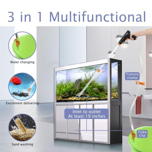 Air Pressing Aquarium Vacuum Cleaner For Water Changing