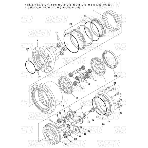 165233A1 Gear Meshing Installation for CX130 Excavator Motor Coupling Pump Parts Compatible With Excavator Brands and Models