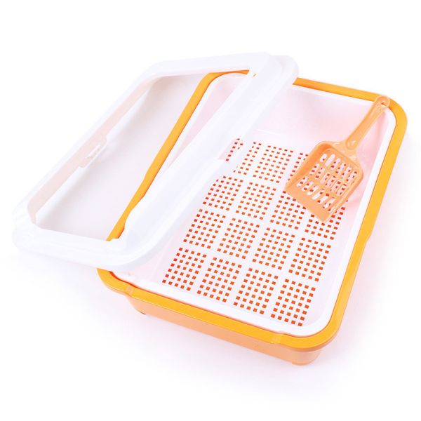 Semi Closed Cat Litter Box , Cat Litter Toilet Anti Splash Pet Toilet Cat Bedpans Reusable