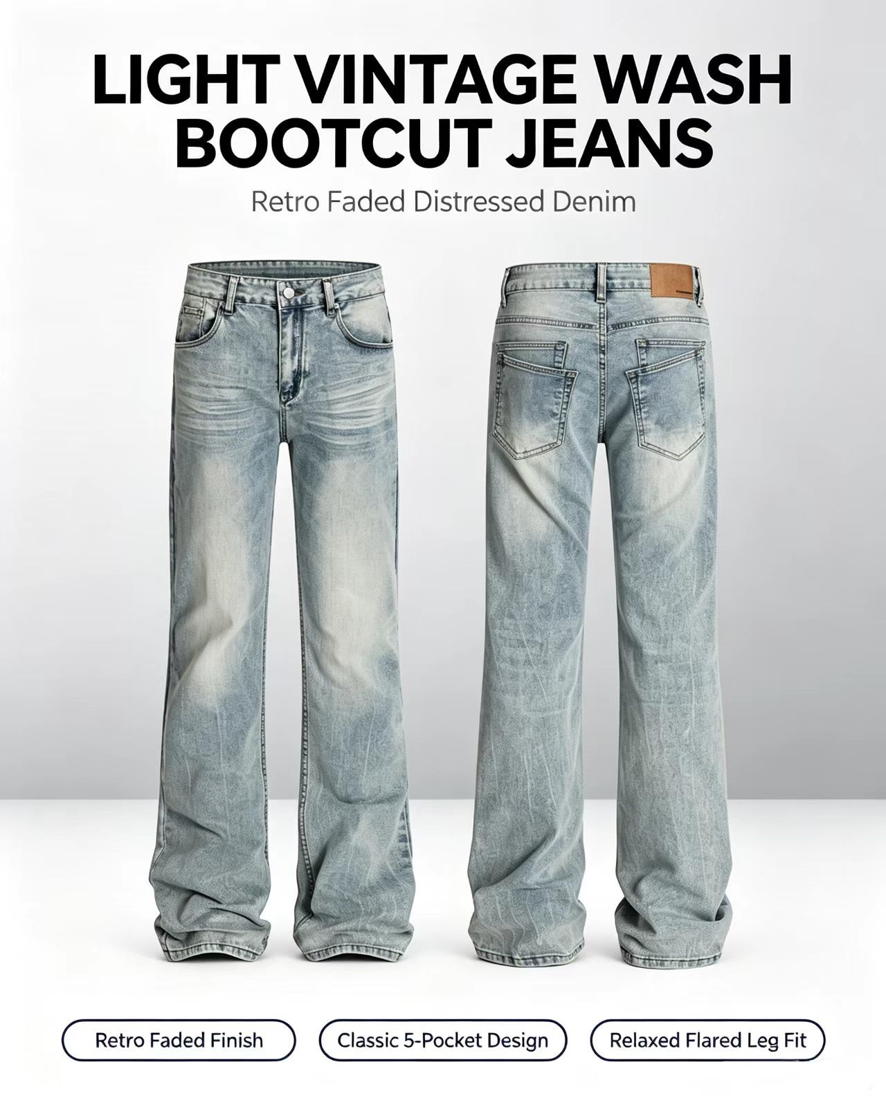 Stretchable Classic Denim Jeans Durable Comfortable Stylish Suitable Casual Workwear Versatile Design for Everyday