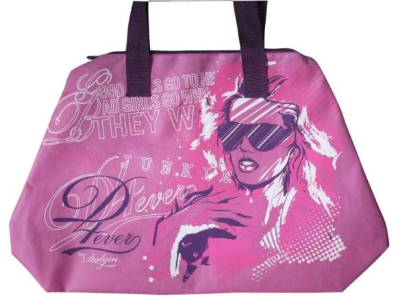 Green / Blue / Pink / Orange 75g Zipper Shopping Bag, Non Woven Carry Bags For Ladies