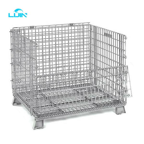 Industrial Transport Storage Equipment Folding Wire Mesh Roll Container Cages Trolleys