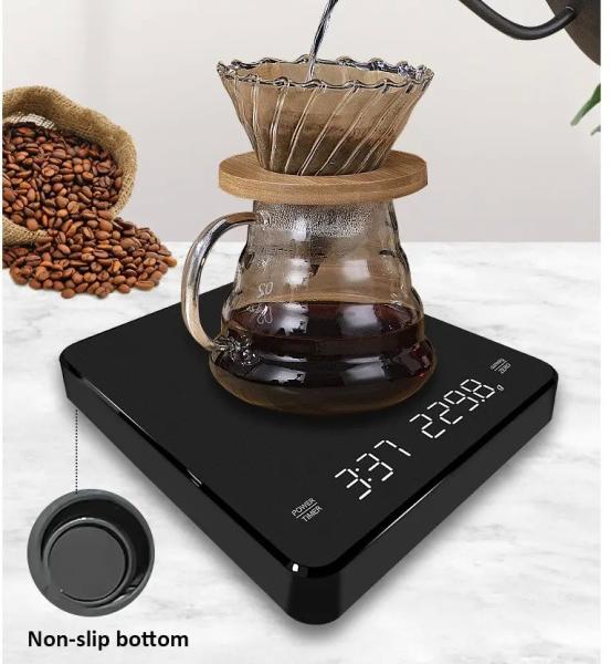 Certificat FCC Meilleure vente Mini Noir Cuisine électrique Balance numérique de café avec fonction de mesure de poids