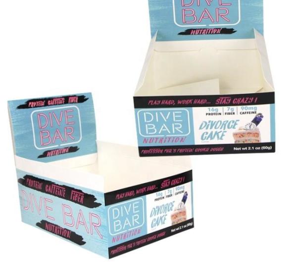 Varnish UV FSC Foldable Cardboard Gift Boxes Recycled Energy Protein Bar CMYK