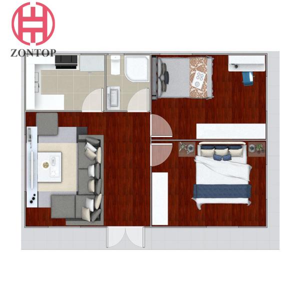 Zontop  Modern Living Portable 20 Ft 40ft Prefabricated House Modern Cabins Prefab Container House