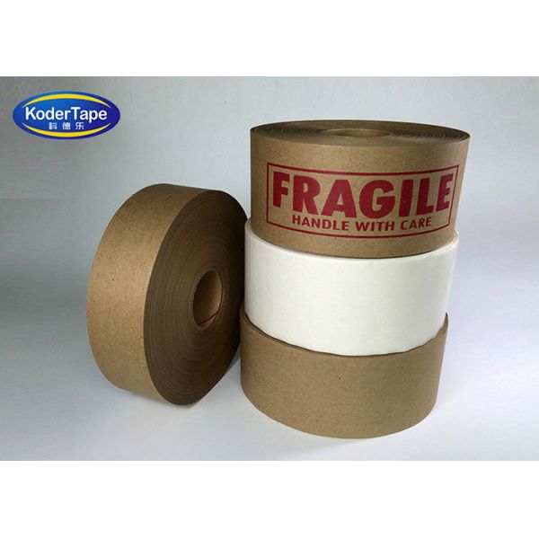 Fiber Glass Reinforced Kraft Packing Tape Logo Print With Water Active