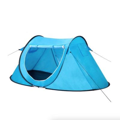 86.6*37.4*47.2 Inch Blue Pop Up Camping Tent With Ventilated Mesh Windows Capacidade de 2 pessoas Design à prova d'água