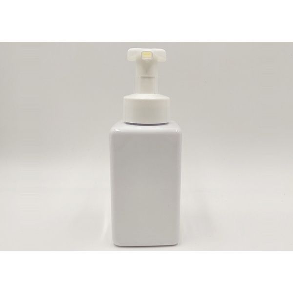 250ml Foam Pump PET Cosmetic Bottle Square Shape 32 / 28mm Sealing Type