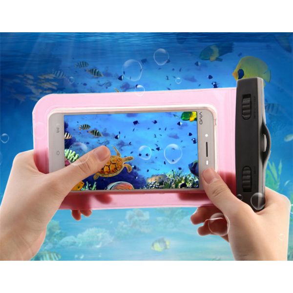 Pink Waterproof Phone Bag PVC Waterproof Phone Pouch Floating Dry Phone Bag