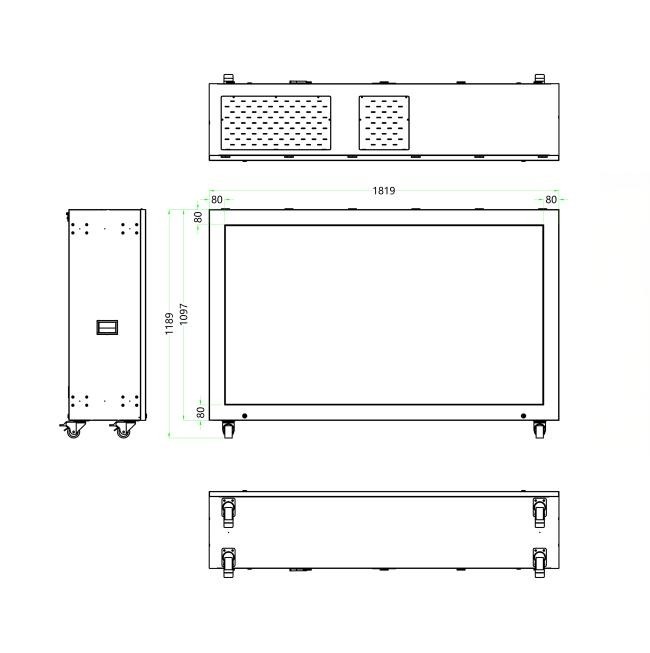 75 Inch Horizontal Transparent LCD Showcase for Wide Product Presentation