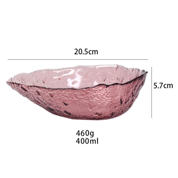 bacia personalizada grossa de 4mm Logo Drip Shaped Glass Salad