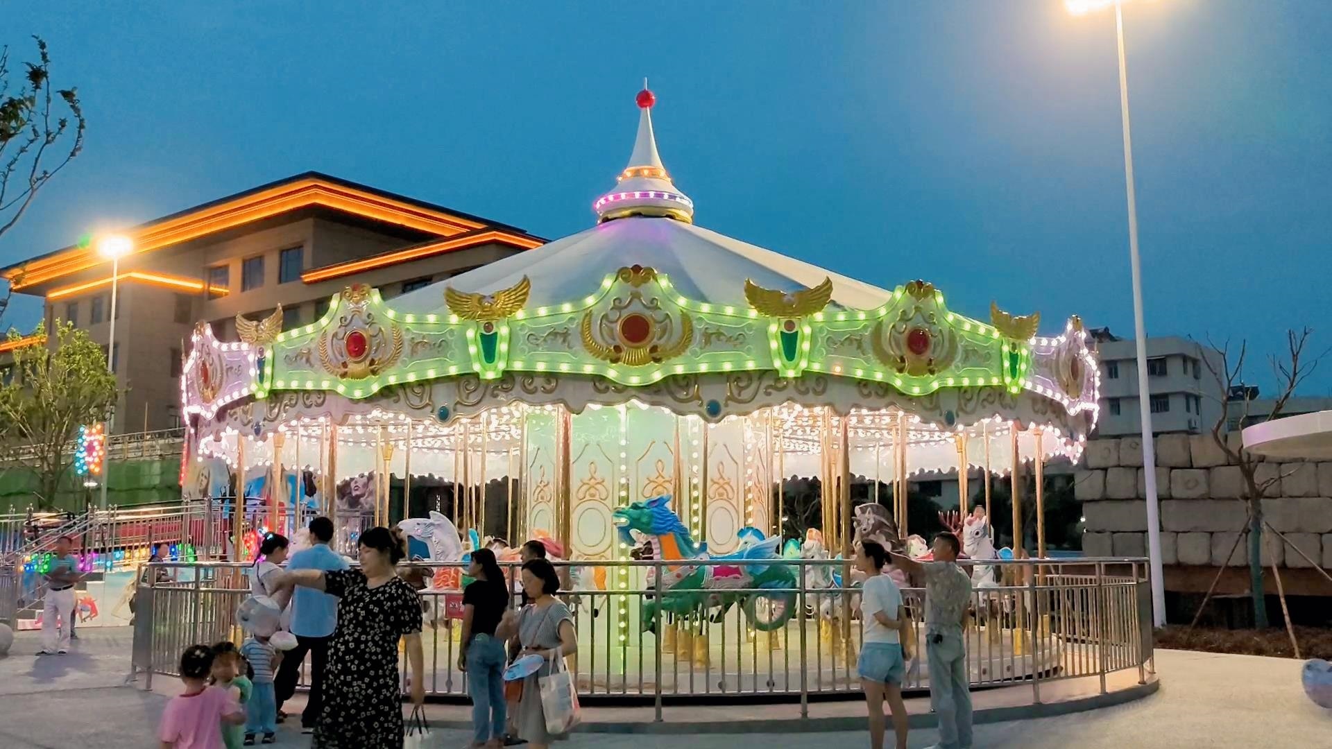 36 Seat Amusement Park Kiddie Rides Carousel Central Park Merry Go Round