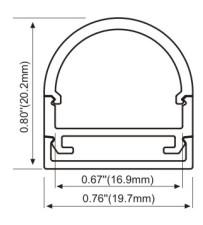 LED Linear lighting Aluminum profile Surface-mounted light round diffused cover
