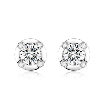 Special Design 18k Lab Grown Diamond Earrings Jewelry  Durable style Round shape diamond Earrings