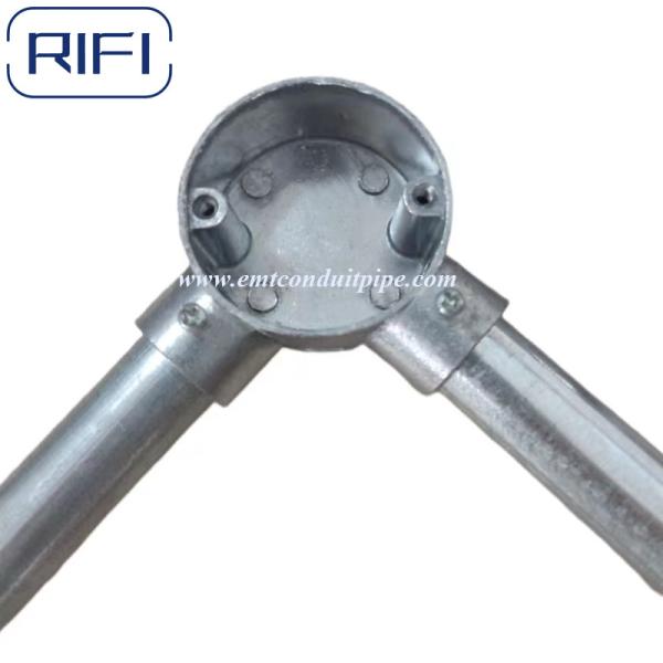 RIFI Emt Alumínio junção caixa circular conjunto parafuso Tipo 1 Way 2 Way 3 Way 4 Way