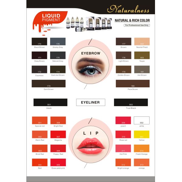 Organic Liquid Pigments for Machine , Permanent Cosmetic Pigments PMU Tattoo Ink