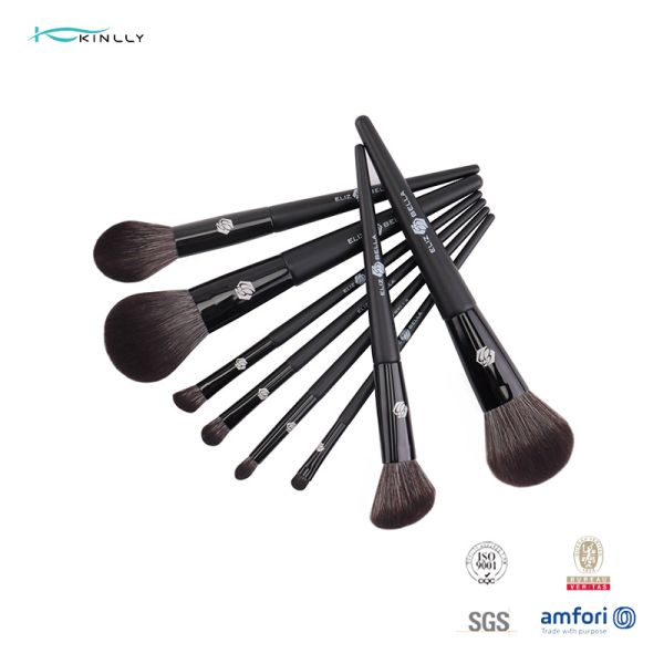 Деревянный логотип лазера Ferrule щетки макияжа волос ручки BSCI синтетический