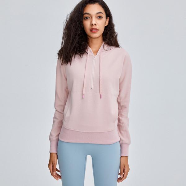 Pink Sports Loose Hoodie With Pocket Women's Training Running Sweater XL