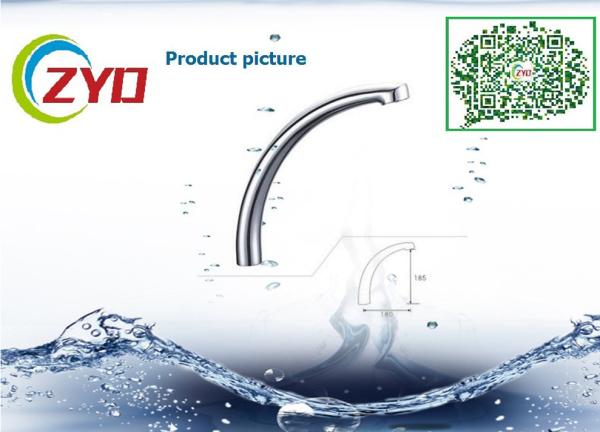 C5 Type Chrome Spout , Deck Mounted Kitchen Water Spout 360 Degree Rotatable