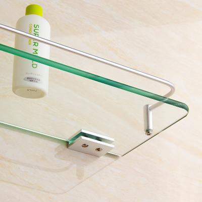 Estante de banheiro de aço inoxidável vidro temperado de 6 mm para armazenamento de sala de estar / banheiro