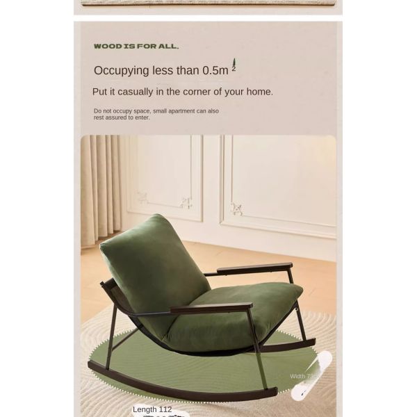 Light Luxury Modern Ergonomic Durable Rocking Recliner Chair for Bedroom Apartment Living Room Balcony