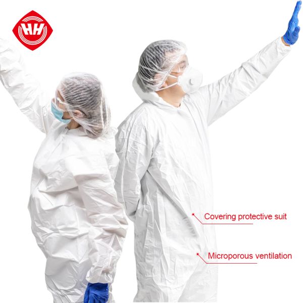 Disposable Microporous Coveralls - Anti-Static & Liquid-Proof Safety Suit with Type 5/6 Certification