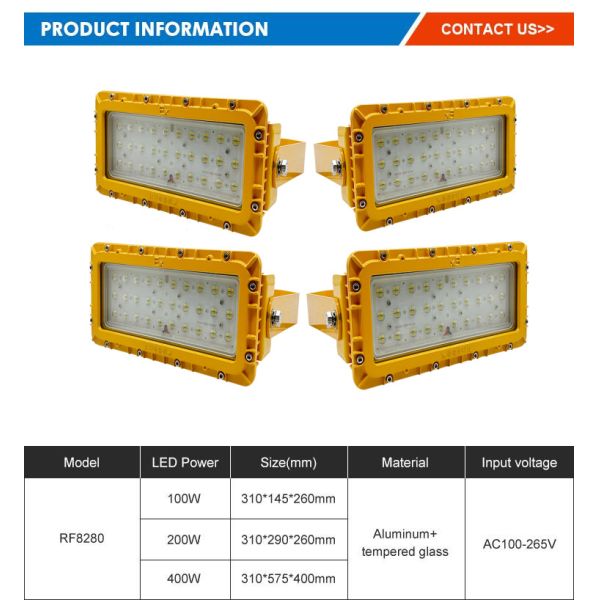 OEM ATEX Одобрение светодиодного освещения закаленное стекло класса 1 Div 1 осветительные приборы