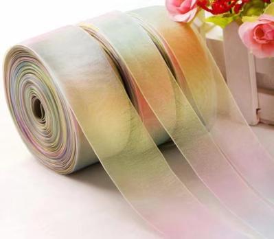 Christmas Wedding Decoration Silk Organza Ribbon Custom Design Color