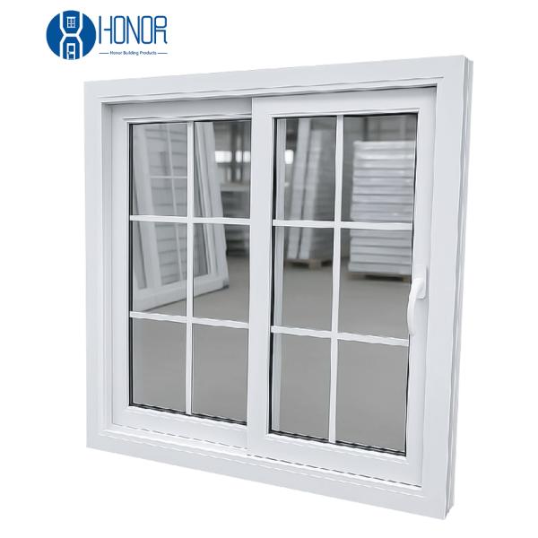 Fenêtre coulissante en PVC avec verre trempé et moustiquaire