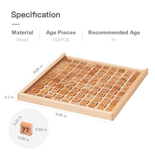 Montessori Educational 	Wooden Math Toy For Preschool Counting Number