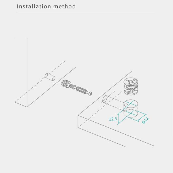 12.5mm Altura Minifix Cam Lock Conector de Mobiliário Para Mobiliário de Painel Material de aço laminado a frio acabamento revestido de zinco